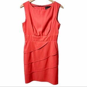 Connected Apparel Orange Ruffle Women Dress 10 BRAND NEW WITH TAGS